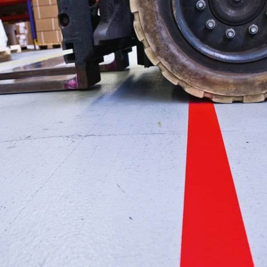 Pro-Line Vinyl Tape For Forklift Traffic - 50mm - Red on Floor