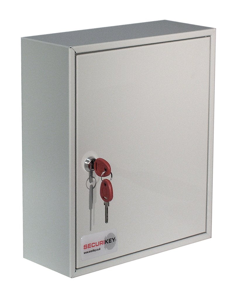 System 48 Deep Key Cabinet Key Locking - Durable, Resistant, Steel Locker, Can Hold 48 Key Bunches (D.12 x W.30 x H.35.5 cm - Light Grey)