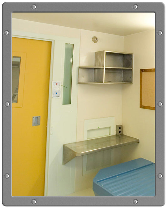Anti-Ligature Vanity Mirrors - Institutional Flat Stainless Steel Wall Mounted Vanity Mirrors - 500mm x 400mm