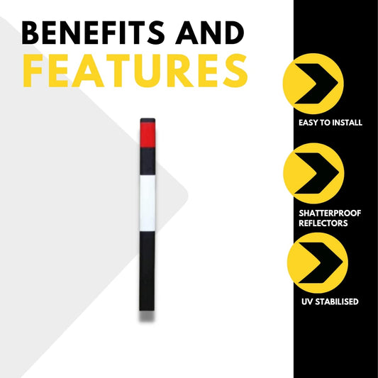 TRAFFIC-LINE Flexible Verge Marker - 1,000mmH - Black/White - Class 2 Reflectors