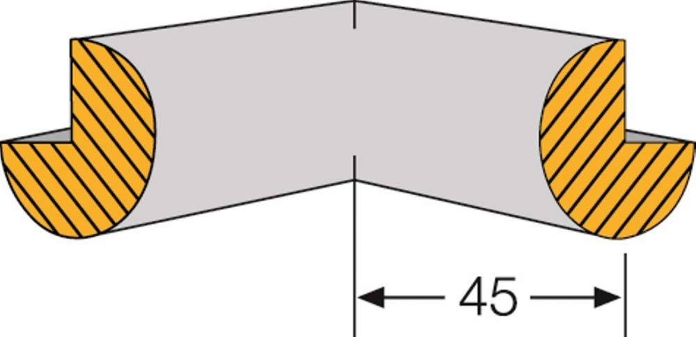 Impact protection edge protection circle edge length 45 mm inner corner, double-edged, black, self-adhesive