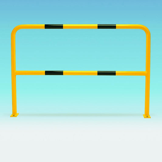 TRAFFIC-LINE Steel Hoop Guard, Galvanised and Powder Coated, Yellow with Black Bands, 1000 mm Height x 2000 mm Width, Yellow/Black