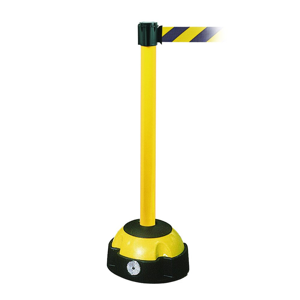TRAFFIC-LINE Belt Post, Belt, Yellow Post, 4000 mm Belt Length, 60 mm Post Diameter, 985 mm Height