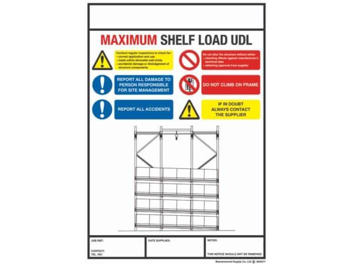Racking Weight Load Notice