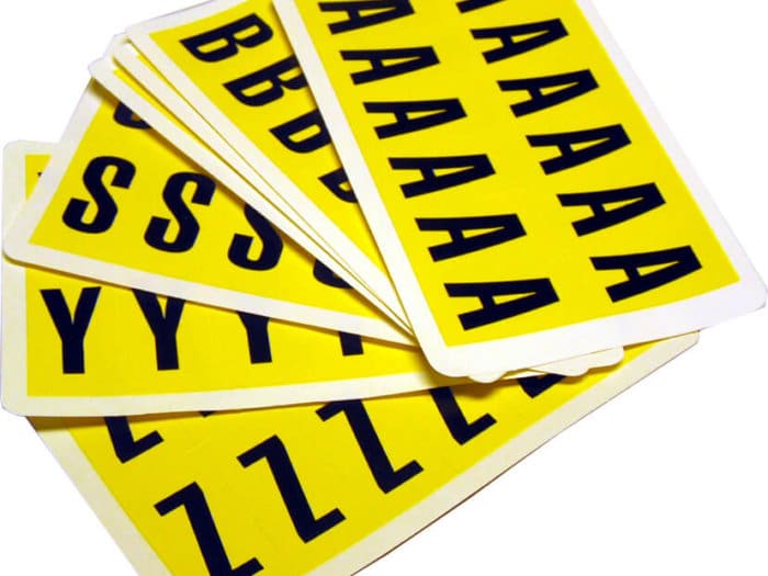 Complete Packs Self Adhesive Numbers & Letters - Yellow