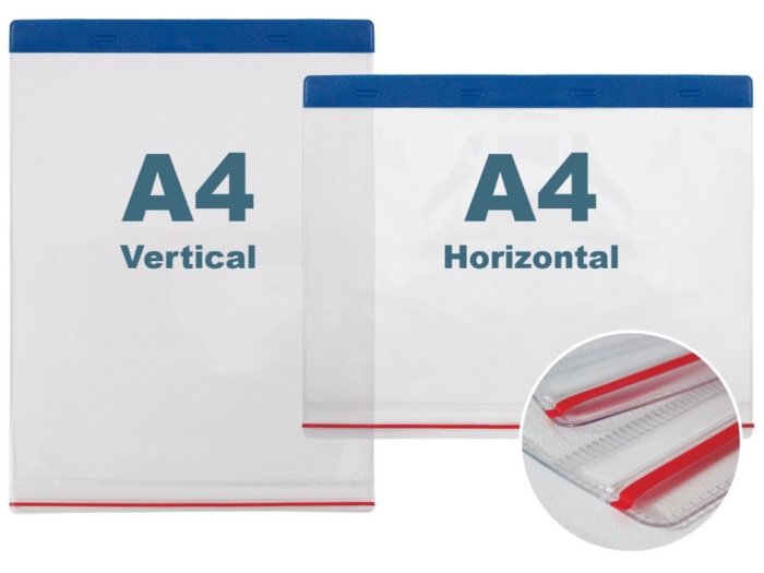 Weather Resistant Document Pocket A4 Vertical and Horizontal