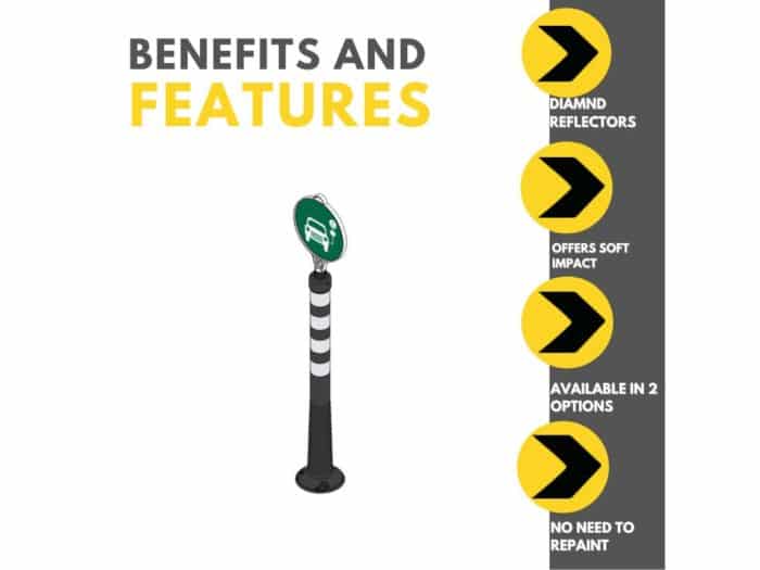 Parking Bay Flexible Bollard With Signage Benefits