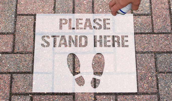 Please Stand Here Stencil