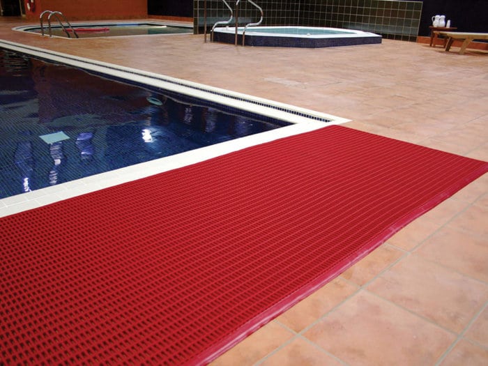 Leisure Mat Swimming Pool Mat - Red Mat By Pool