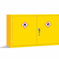 Yellow COSHH Hazardous Substance Cabinet Wall Mounted Closed