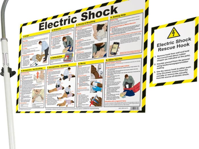 Electric Shock Rescue Hook Poster - Safety Posters - Safe Industrial