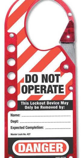 Snap On Labelled Safety Lockout Hasp