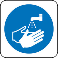 Wash hands symbol sign