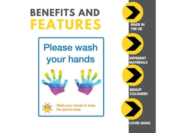 Please Wash Your Hands - School Sign 250mm X 300mm