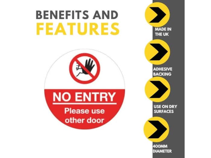 No Entry - Please Use Other Door Floor Marker - 400mm