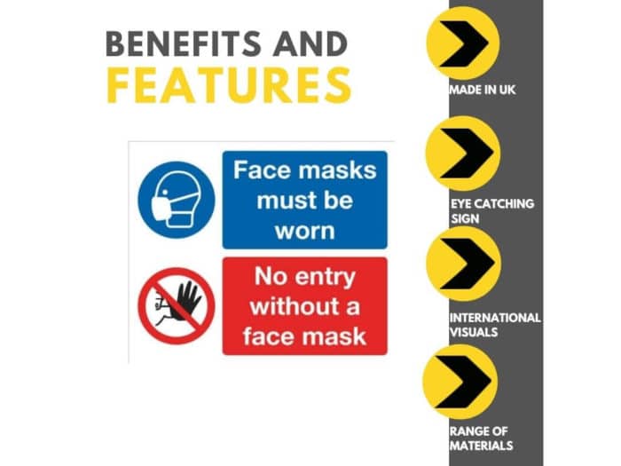 Face Masks Must Be Worn. No Entry Without A Face Mask Sign
