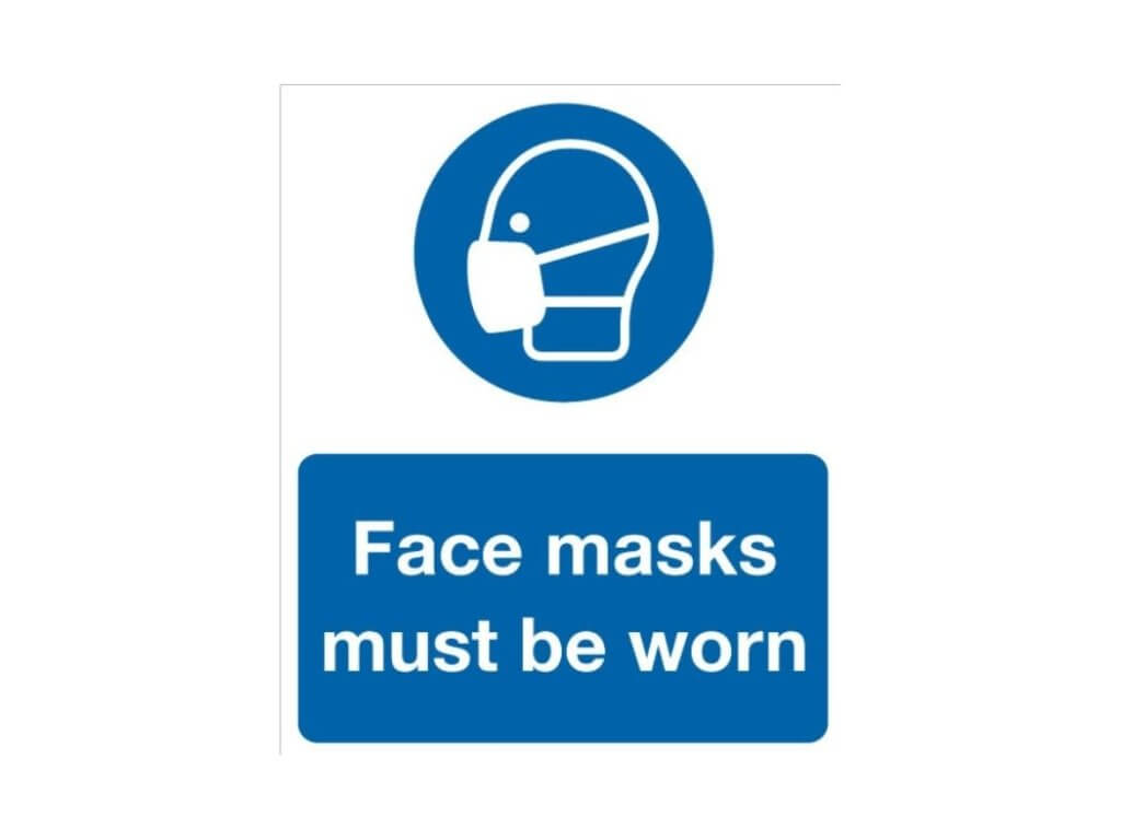 Face Masks Must Be Worn Sign Covid Signage Safe Industrial