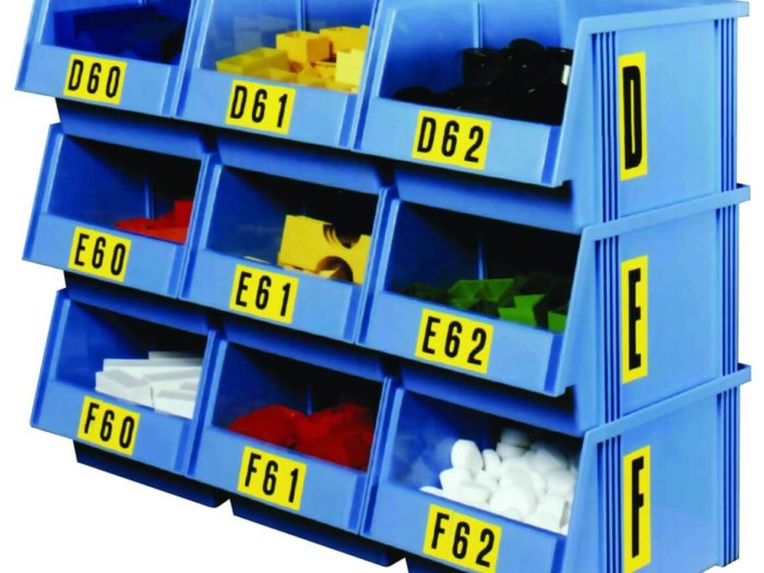 Self Adhesive Numbers and Letters on Picking Bins