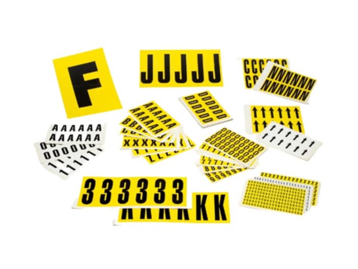 Yellow Self Adhesive Number & Letters