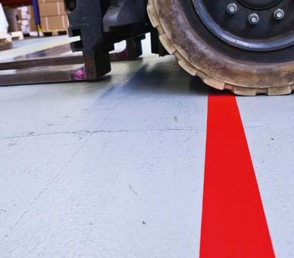 Pro-Line Vinyl Tape For Forklift Traffic - 50mm - Red on Floor