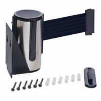 Stainless Steel Wall Mounted Belt Barrier With Black Belt