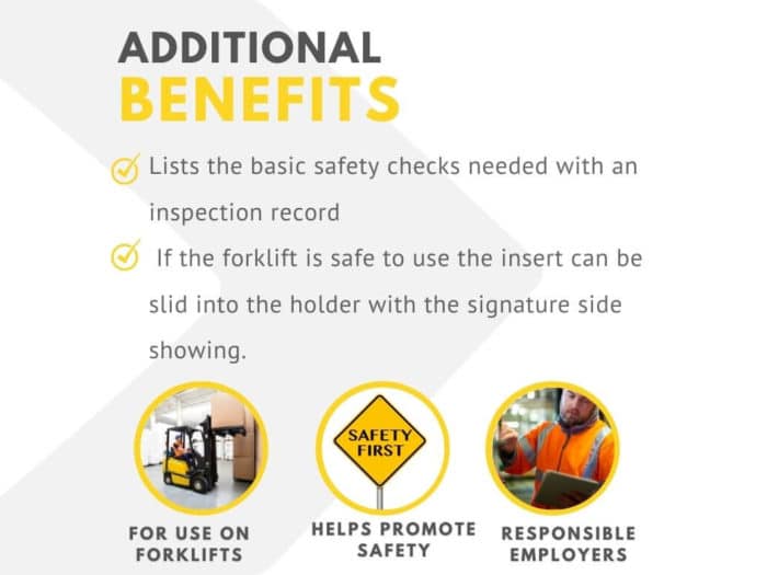 Forklift Tag Inserts Benefits