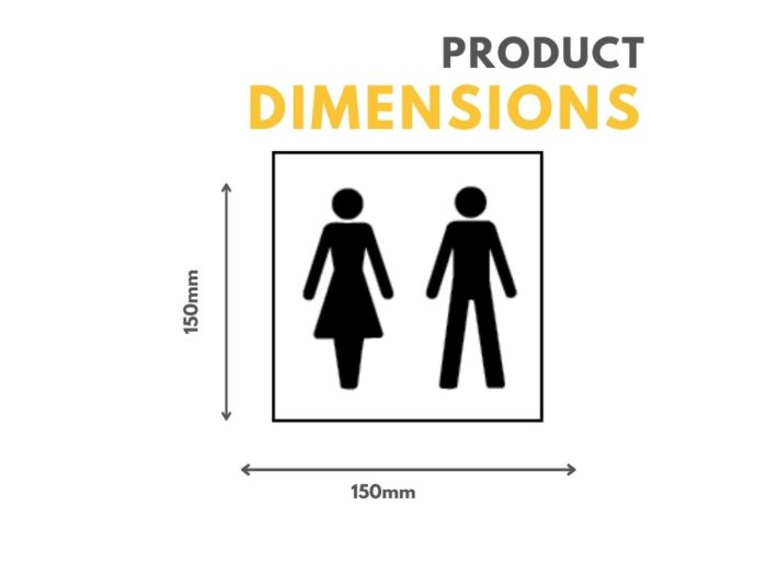 Female And Male Image Sign For Washrooms 150mm x 150mm