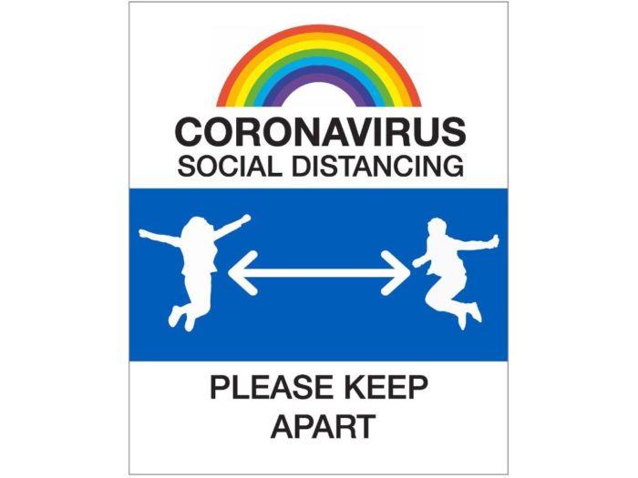 Coronavirus Social Distancing (Non 2M) - Covid-19 School Sign