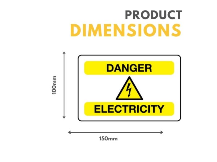 Danger Electricity Sign- 100mm x 150mm
