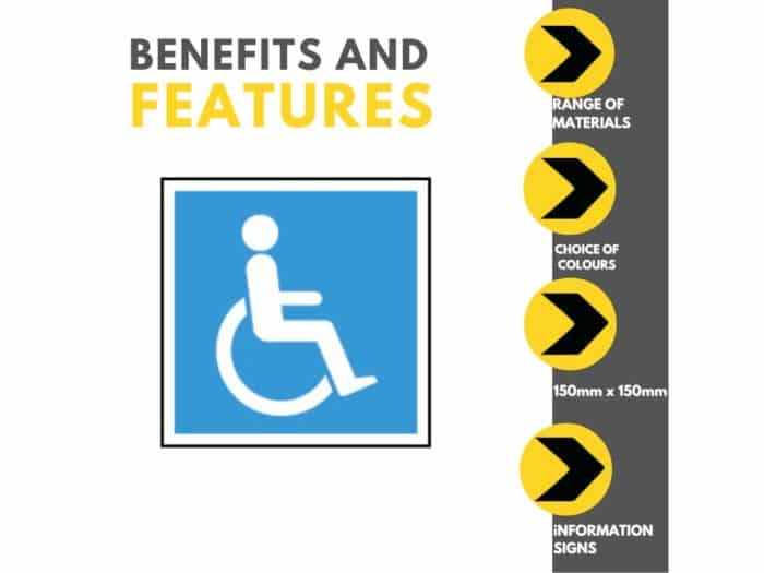 Accessible Toilet Image Sign - 150mm x 150mm