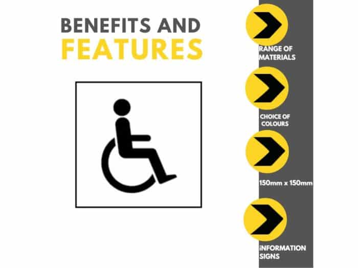 Accessible Toilet Image Sign - 150mm x 150mm