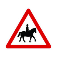 Accompanies Horses Traffic Sign