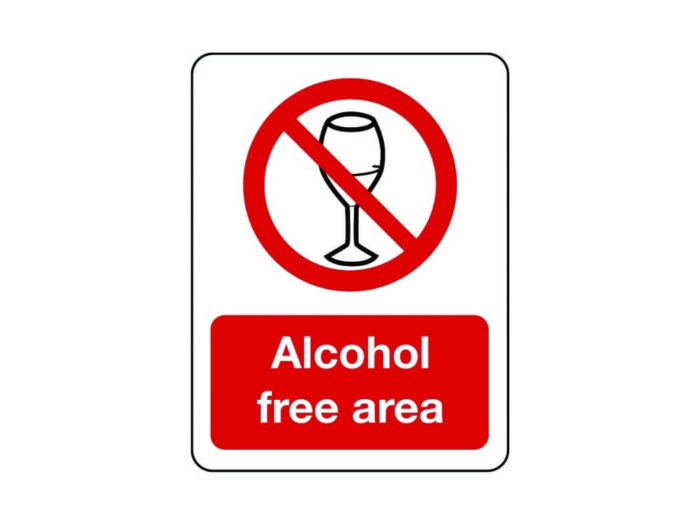 Alcohol free area sign