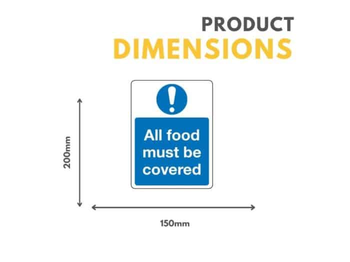 All Food Must Be Covered Sign 200mm x 150mm