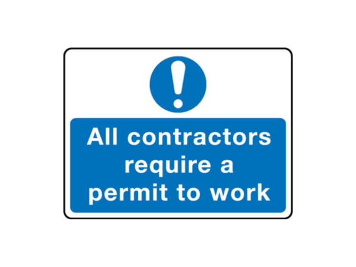 All contractors require a permit to work sign