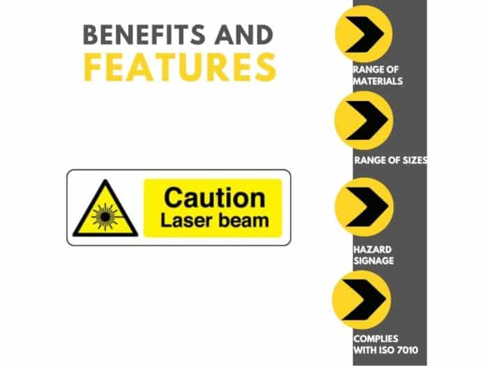 Caution Laser Beam Sign 600mm x 400mm Benefits