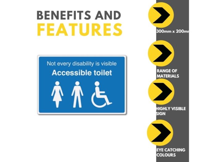 Accessible Toilet Sign - 300mm X 200mm