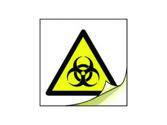 Biological hazard symbol labels