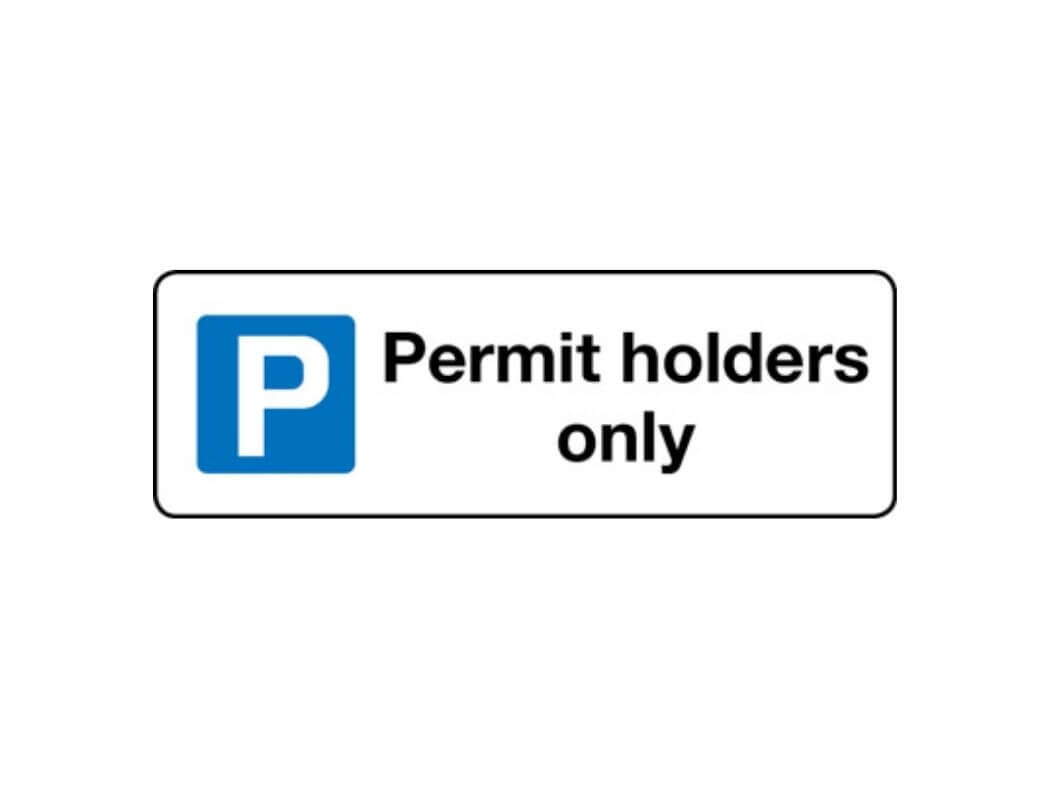 Car Parks Permit Holders Only (Parking Symbol) Sign - Safe Industrial