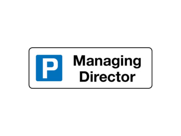 Car Parks – Managing Director (parking symbol) sign