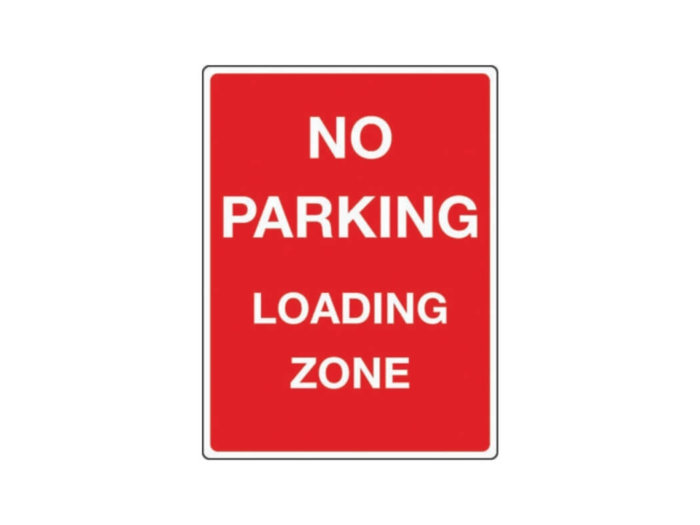 Car Parks – NO PARKING, LOADING ZONE sign