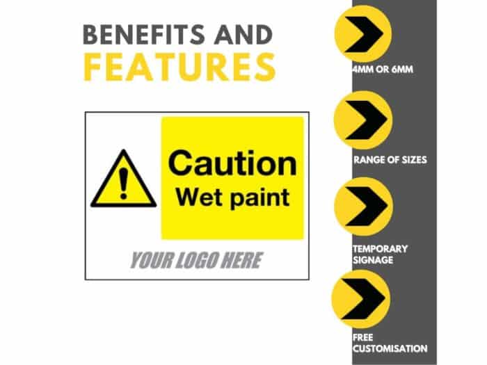 Caution – Wet Paint Temporary Sign Benefits and Features