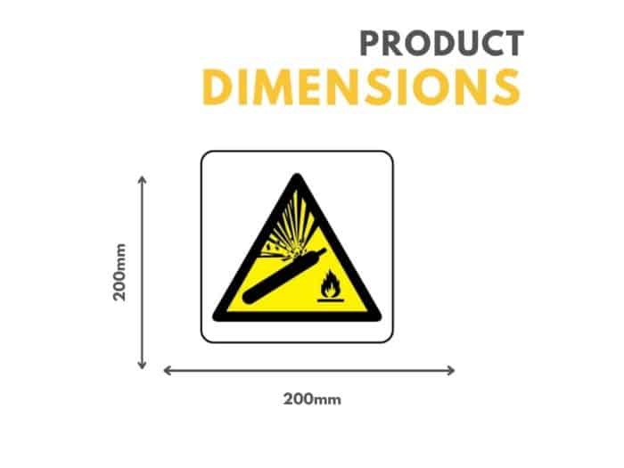 Compressed Gas Pictogram Sign 200mm x 200mm