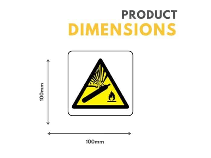 Compressed Gas Pictogram Sign 100mm x 100mm