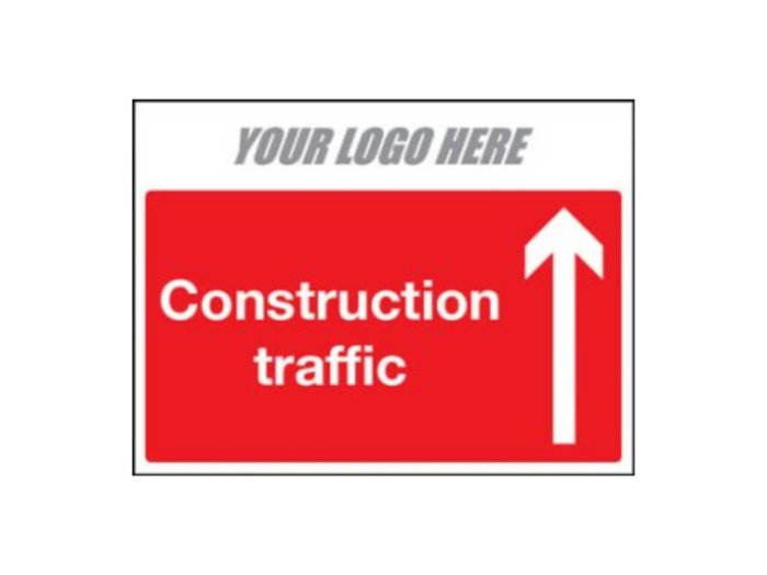 Construction Traffic Directional Sign - Straight