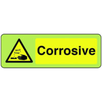 Corrosive sign in photoluminescent