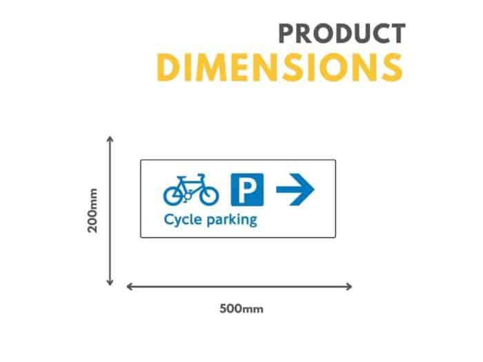 Cycle Parking Arrow Right 500 X 200mm Sign 500mm x 200mm