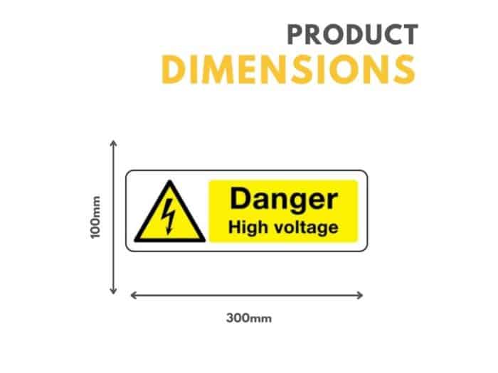 Danger High Voltage Sign 300mm x 100mm
