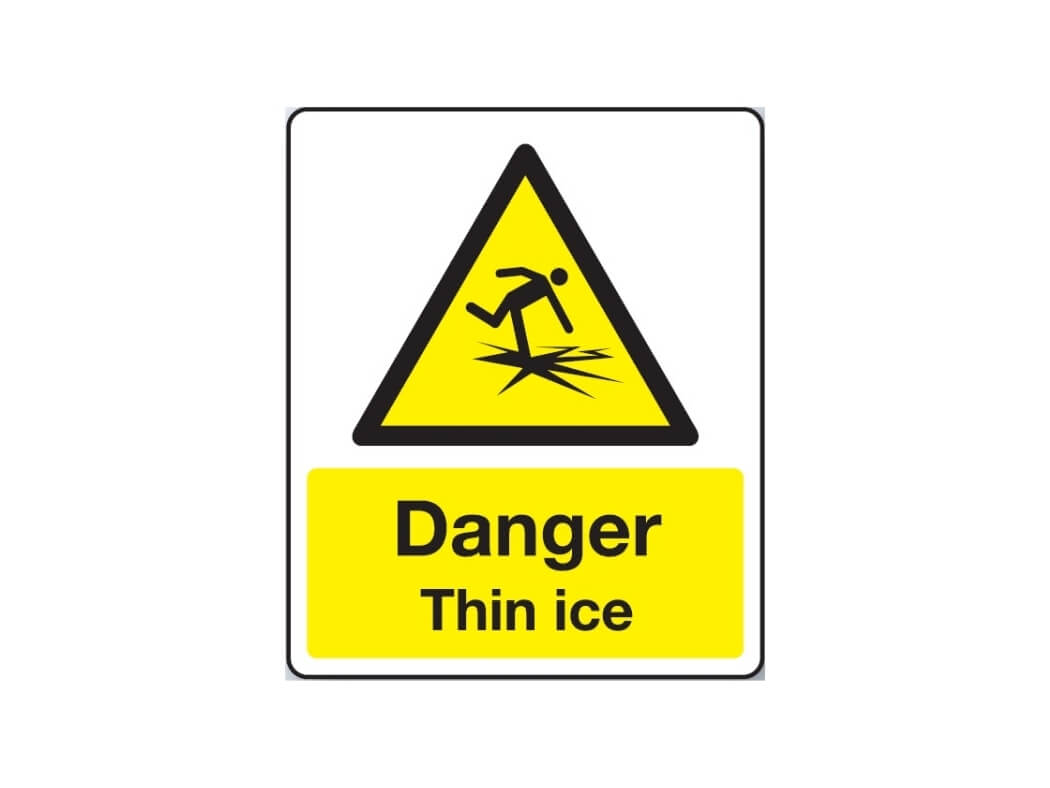 Danger Thin Ice Sign - Hazard Signs - Safe Industrial