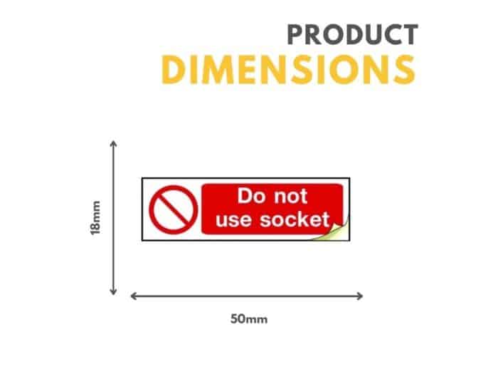 Do Not Use Socket Plug Socket Stickers 50mm x 18mm